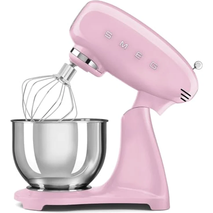Smeg SMF05PKEU Planetaria Knetmaschine, 10 Geschwindigkeitsstufen, 4,8 l Schüssel, 800 W, Rosa, mit Smooth Start und Steady Mix System – Bild 4