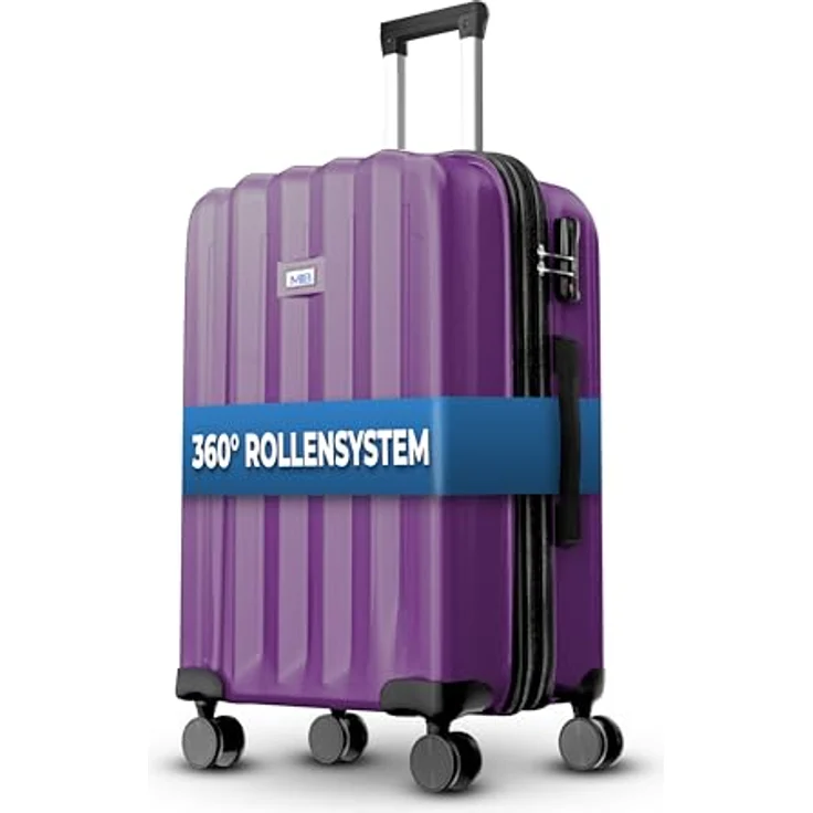 MY TRAVEL BAG Hartschalen-Koffer Trolley ABS Reisekoffer 4 Zwillingsrollen (Lila, Großer Koffer (75cm)) - Laufruhiges 360° Rollen-System, Integriertes Sicherheits Zahlenschloss, Kluge Innenraumaufteilung – Bild 2
