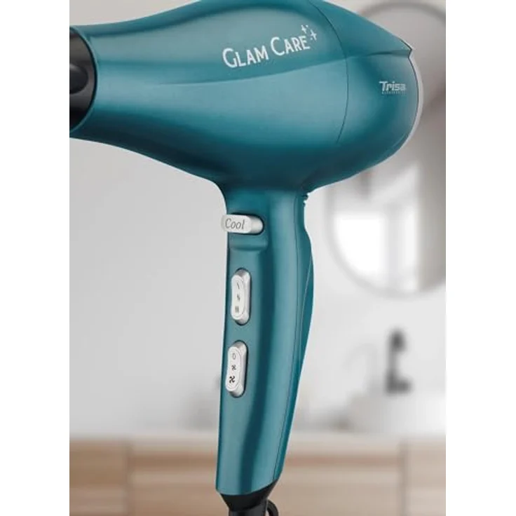 Trisa Glam Care Petrol Haartrockner mit Ionen Funktion, 3 Heizstufen, Cool Shot, Überhitzungsschutz, Diffusor & Ondulierdüse - Für geschmeidiges & glänzendes Haar – Bild 4