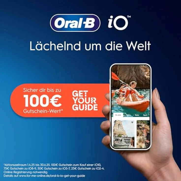 Oral-B iO Series 2 Elektrische Zahnbürste, 3 Putzmodi, Magnet-Technologie, Designed by Braun, Forest Green – Bild 2