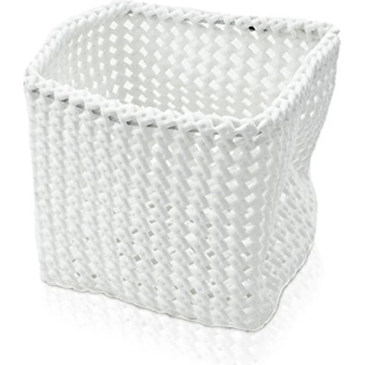 Möve Tube Quadratischer Korb 15 x 15 x15 cm aus formbarem Kunststoff, Off White – Bild 1