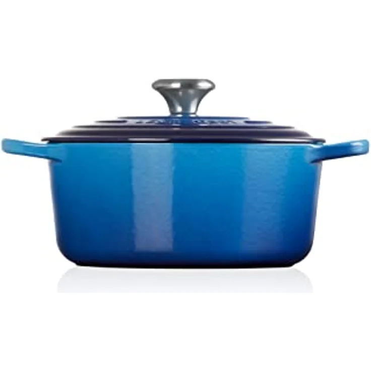 Le Creuset Signature Gusseisen-Bräter mit Deckel, Ø 24 cm, Rund, Für alle Herdarten und Induktion geeignet, Volumen: 4,2 l, 4,305 kg, Azure, 21177242202430 – Bild 3