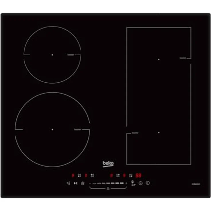Beko HII 64500 FTO, Induktionskochfeld, 2600 W, schwarz, mit Stop & Go- und Booster-Funktion, TouchSlider Sensortasten, rahmenlos – Bild 1