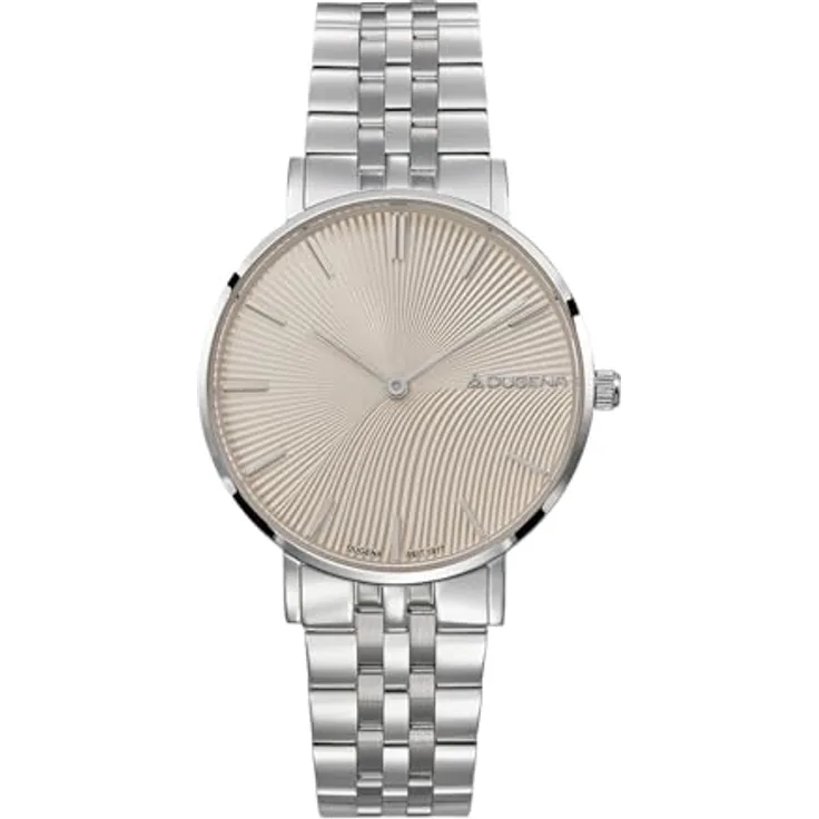 Dugena Damen-Armbanduhr Linée, Quarz, Edelstahl, Wasserdicht 3 bar, Champagnerfarben