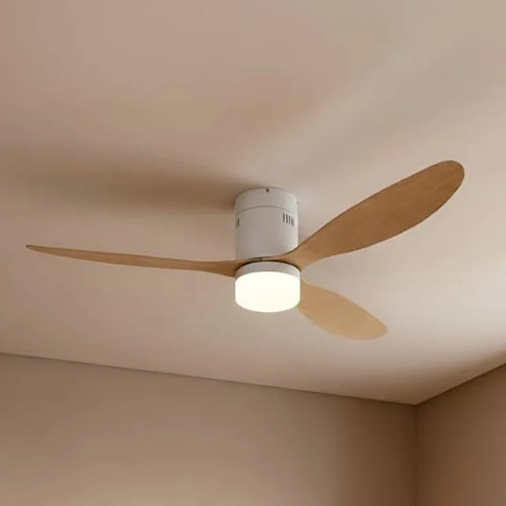 Lucande Kayu 10022105, LED Deckenventilator mit Lampe, CCT-Funktion, Fernbedienung, Weiß, 1-flammig, 132 cm – Bild 2