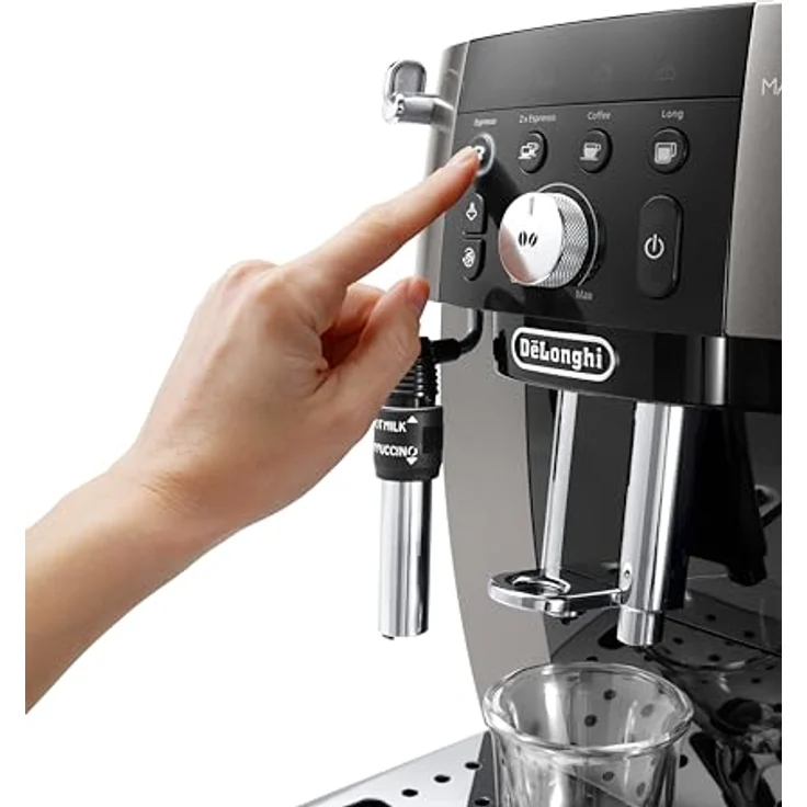 De'Longhi Magnifica S Smart ECAM250.33.TB, Kompakter Bean-to-Cup Kaffeevollautomat mit Milchaufschäumer, 4 One-Touch Rezepte, Titan Schwarz – Bild 3