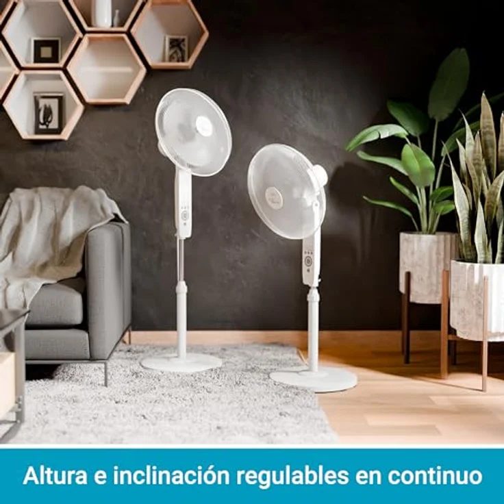 Ventilator mit Fernbedienung, Timer | Stand Standventilator CoolBreeze 4000 | Leise 40 cm Durchmesser, 50 Watt | Fan Windmaschine Weiss | für Bett, Schlafzimmer, Büro, Wohnung, Terrasse | von SUNTEC – Bild 6