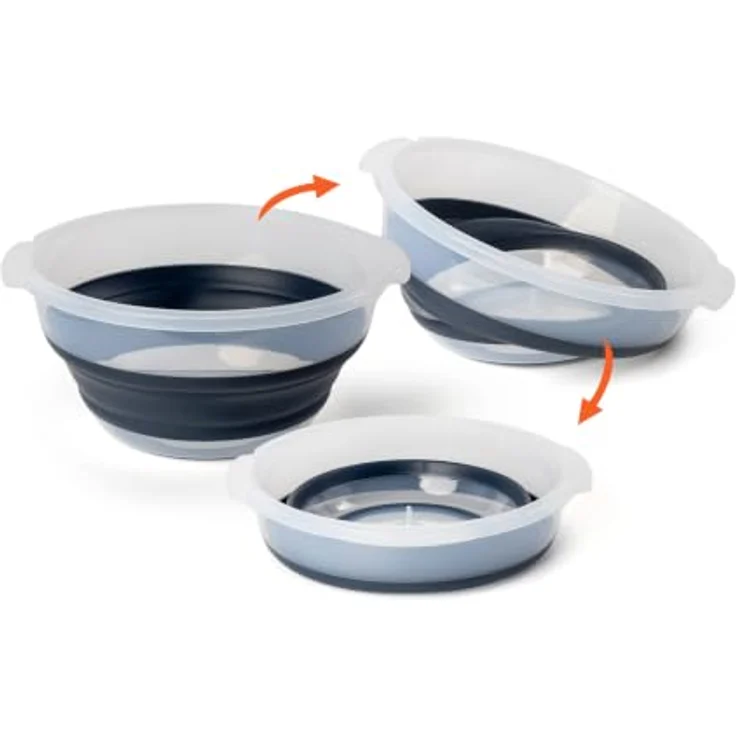 Spetebo Salatschleuder faltbar Ø 27 cm mit Anti-Rutsch-Boden, 5 L, grau/translucent, mit entnehmbarem Sieb und hoher Schleuderkraft – Bild 7