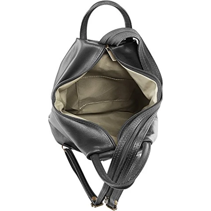 Samantha Look Cityrucksack, echt Leder, Made in Italy, kompakte Größe, verstellbare Schulterriemen, verstärkter Boden – Bild 7