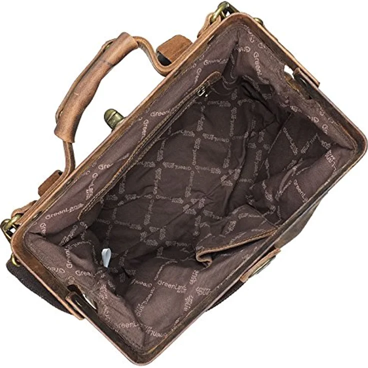 Greenland Nature Classic Bügeltasche Doktorkoffer aus hochwertigem Leder, 37 cm, Braun – Bild 4