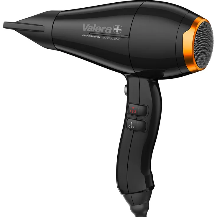 Valera Swiss Silent Jet 7500X Light, Haartrockner 2000 Watt, ultraleise, Night Black mit Ionengenerator und Diffusor