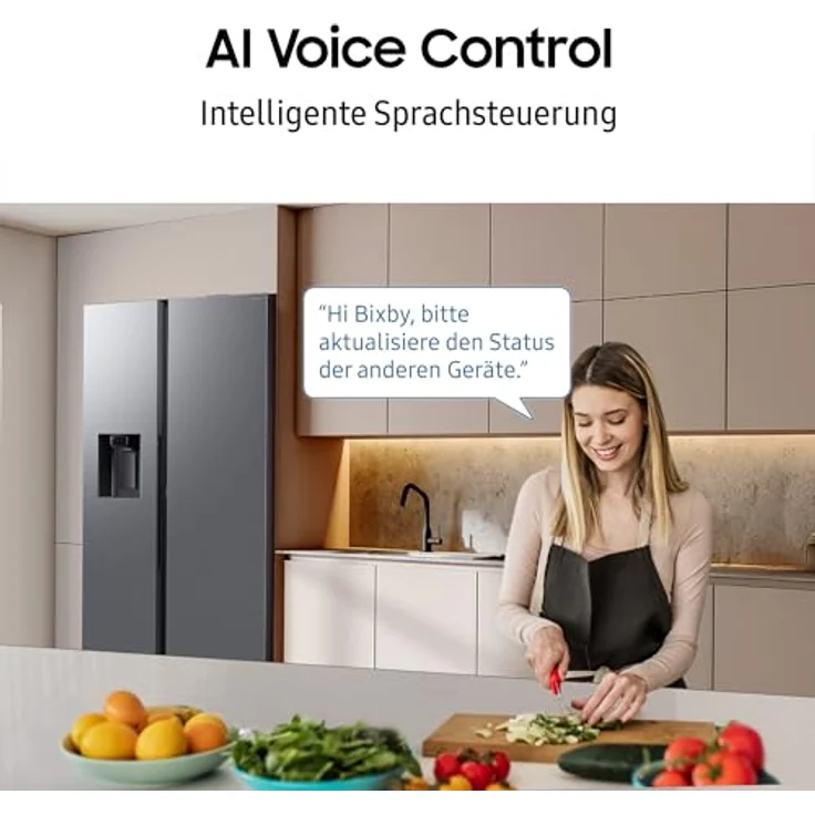 Samsung RS80F66KBFEF Kühl-Gefrier-Kombination, Premium Black Steel, AI Voice Control, Auto Open Door, AI Energy Mode, Twin Cooling Plusᵀᴹ, SpaceMaxᵀᴹ – Bild 6