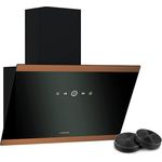 Klarstein FlashLine 60 Dunstabzugshaube - Touchscreen, 524 m³/h, A++ Energieeffizienz, LED-Beleuchtung, Leise 34,5 dB, Schwarz & Kupfer