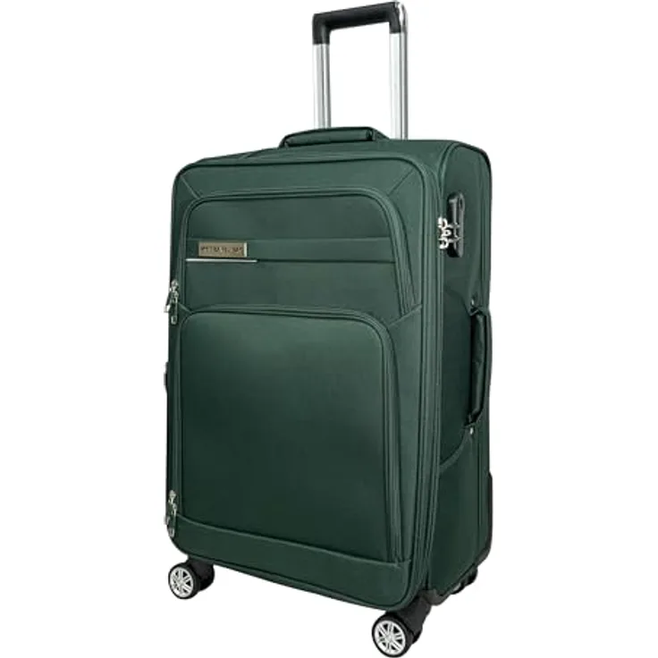 MY TRAVEL BAG Koffer Großer Koffer (75cm) Smaragdgrün, Handgepäck mit Zwillingsrollen, erweiterbar, ultraleicht