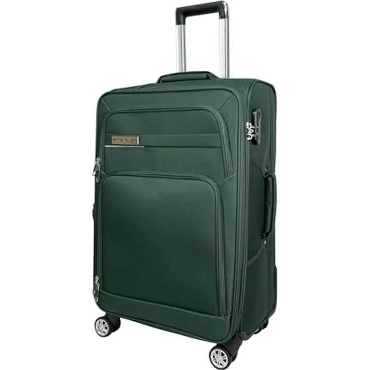 MY TRAVEL BAG Koffer Großer Koffer (75cm) Smaragdgrün, Handgepäck mit Zwillingsrollen, erweiterbar, ultraleicht – Bild 1
