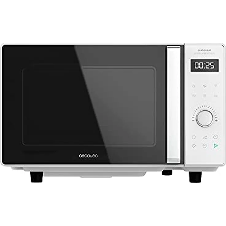 Cecotec Touch-Mikrowelle ohne Teller GrandHeat 2500 Flatbed Touch White. 800 W, 25 Liter Fassungsvermögen, 8 vorkonfigurierte Funktionen, Timer – Bild 1
