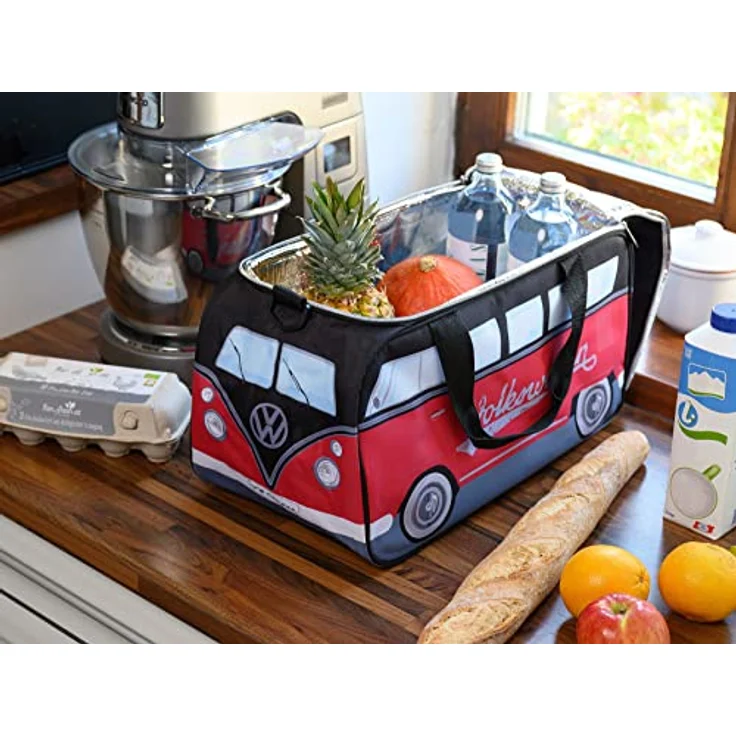 Brisa VW Collection Volkswagen Bulli Bus T1 Kühltasche 25 Liter Motiv, schwarz, rot – Bild 5