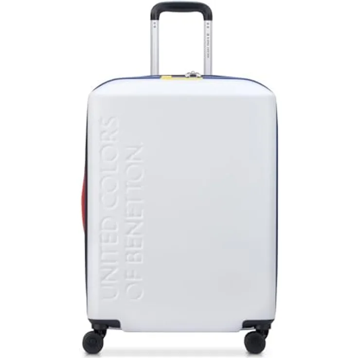 DELSEY PARIS x United Colors of Benetton United – Hartschalenkoffer 65 cm x 46 cm x 27 cm – 68 l – L, weiß, L - TSA-Codeschloss, leise Räder, optimale Organisation