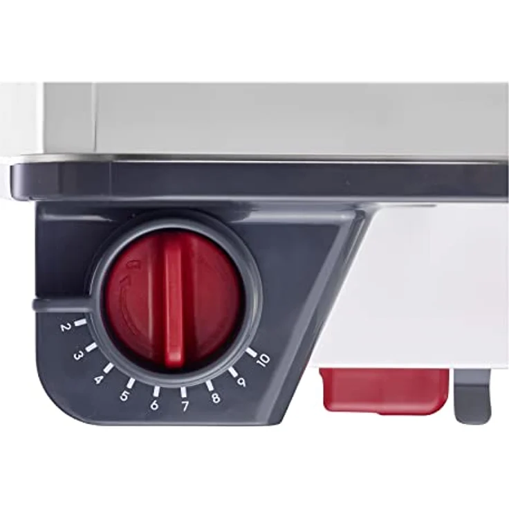 Westmark Allesschneider, Stufenlos einstellbare Schnittstärke, Sehr scharfes Rundmesser, Kunststoff/Edelstahl, Kompakt, Weiß/Anthrazit/Rot, 97012260 – Bild 4