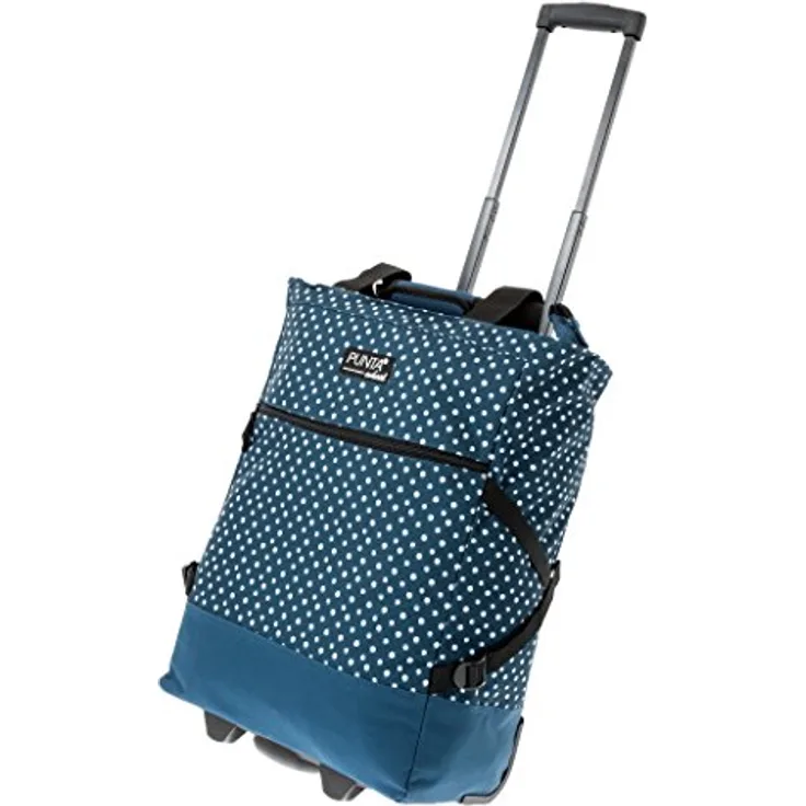 Punta Shopping Roller, dunkelblau-weiß, 36x50x20cm