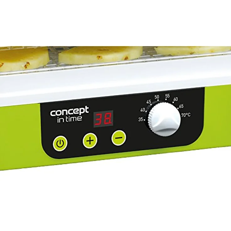 CONPT Hausgeräte SO1060 Dörrgerät IN TIME mit Zeitschaltuhr, 9 rechteckige Einlegeböden, grün, Display, stufenlose Temperatur-Einstellung 35-70°C – Bild 5