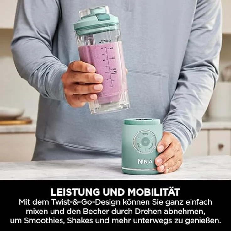 Ninja Blast Max BC251EUMT, Kabelloser Standmixer mit 570 ml Glasgefäß und Auto-iQ Technologie, poliert – Bild 3