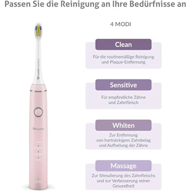 Truelife SonicBrush Compact Pink, Elektrische Zahnbürste für Kinder mit Schalltechnologie und 3 Bürstenköpfen – Bild 2