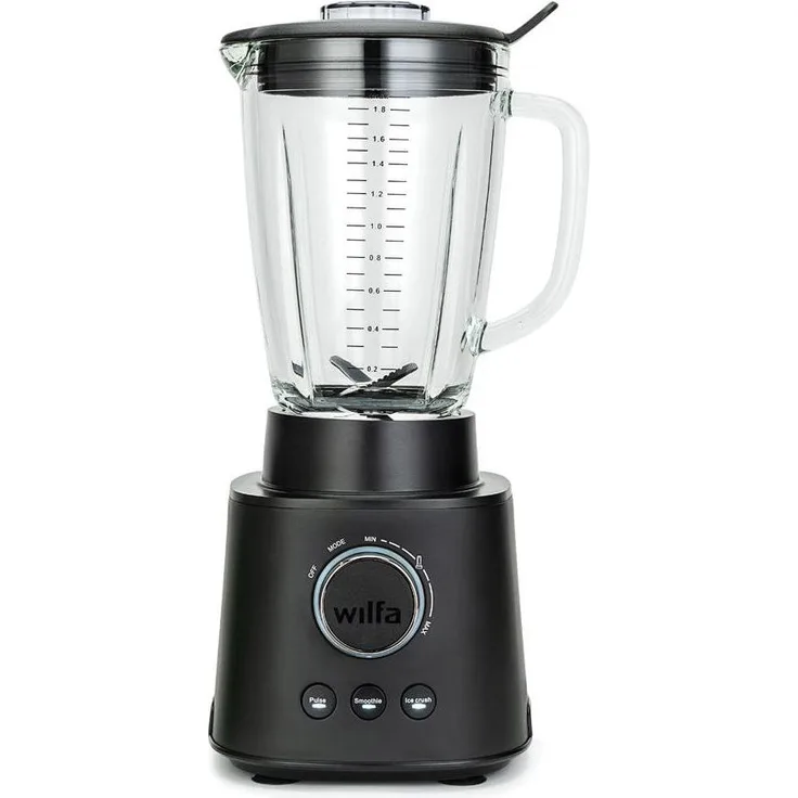 Wilfa RBLP-1800B, Standmixer mit 1800-W-Motor und 1,8-Liter-Borosilikatglasbehälter, Schwarz
