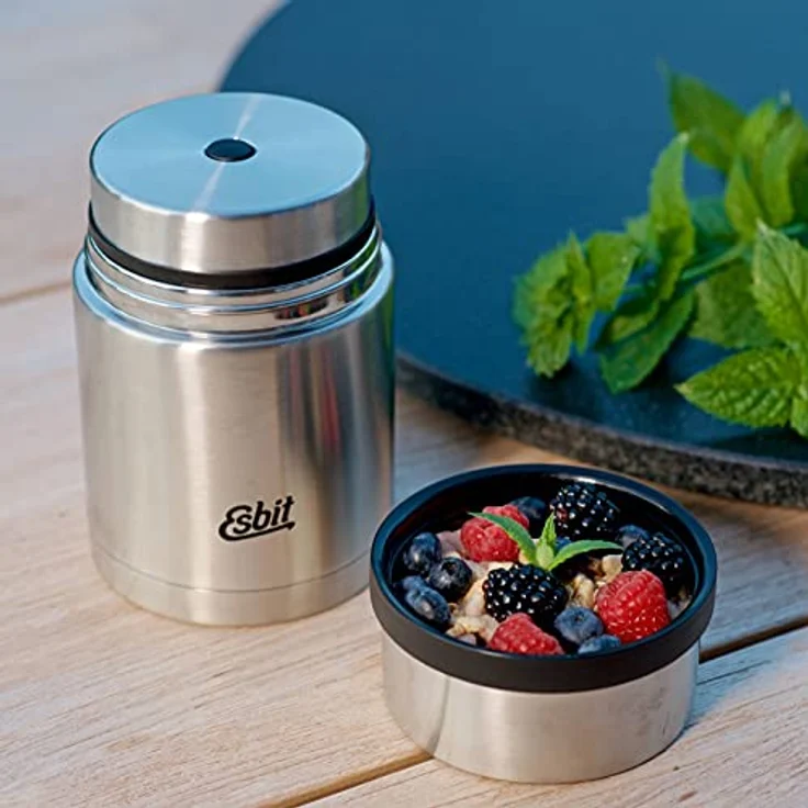 Esbit Thermobehälter Sculptor , Edelstahl | BPA-Frei , Schwarz, Silber, Grün , 0.75L & 1 L , für warme & kalte Speisen – Bild 7