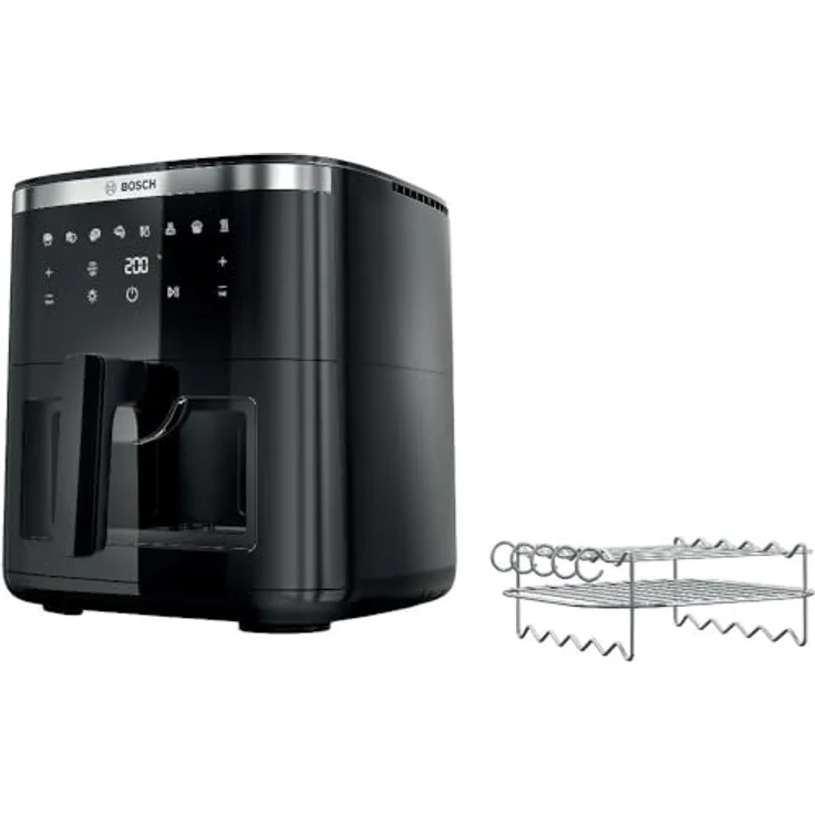 Bosch Serie 6 MAF671B1 Heißluftfritteuse 7,2 l, 1800 W, Schwarz, 7 Voreinstellungen – Bild 2