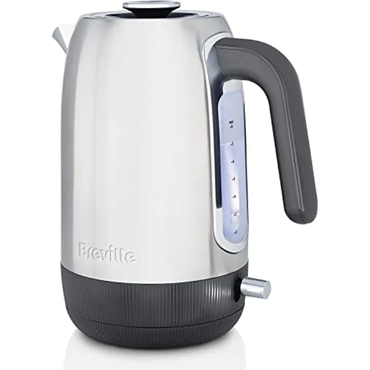 Breville Edge elektrischer Wasserkocher mit temperatureinstellung | 1,7 l | 2,4-kW-Heizelement für schnelle Kochzeiten | gebürsteter Edelstahl [VKT230X] – Bild 1