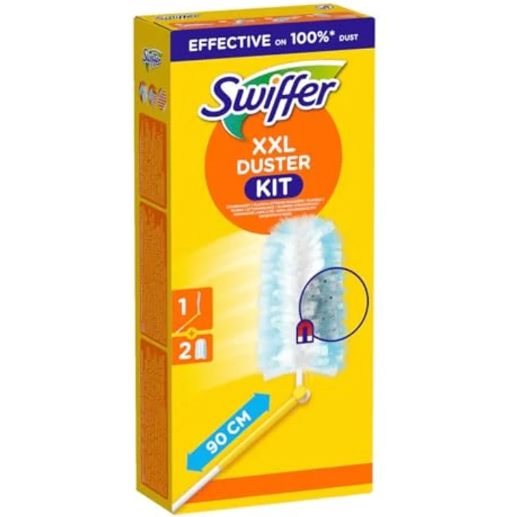 Swiffer Staubwischer Staubmagnet Starterkit, XXL Griff 90 cm mit 2 Tüchern (3-St.) – Bild 1