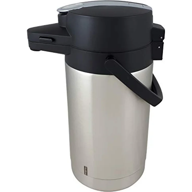Helios Pump-Isolierkanne Coffeestation, 2,5 Liter, Edelstahl, Einhandbedienung – Bild 3