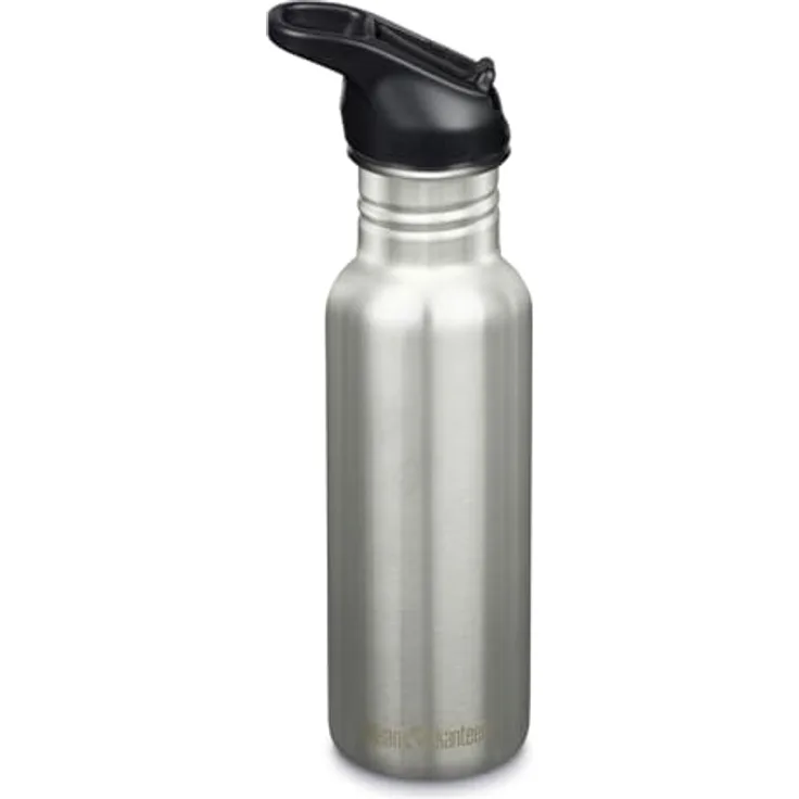Klean Kanteen Classic Edelstahl Trinkflasche 532ml mit Flip Sport Cap, auslaufsicher und spülmaschinengeeignet