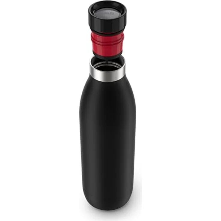 Emsa BLUDROP Trinkflasche 1,0L - basic black, Edelstahl mit 360°-Trinkrand – Bild 2