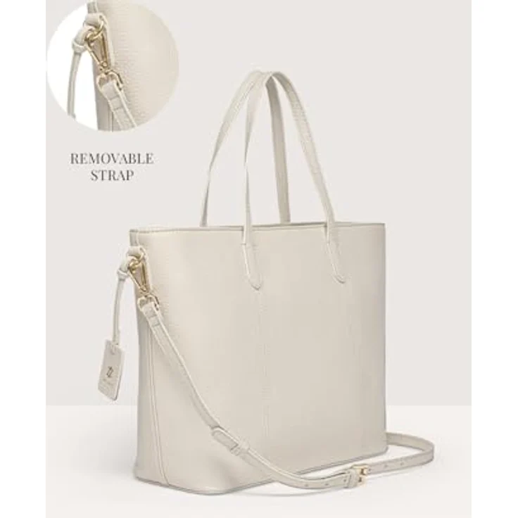 Lazarotti Shopper Bologna Leather, stilvolle Einkaufstasche aus Leder mit verstellbarem Schulterriemen, schwarz – Bild 6