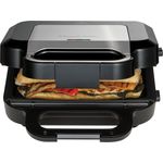 RUSSELL HOBBS Sandwichmaker 26810-56, 750 W, 3-in-1 Sandwichtoaster mit Easy Clean Funktion, vertikale Aufstellmöglichkeit, platzsparend, Tragegriff - Schwarz