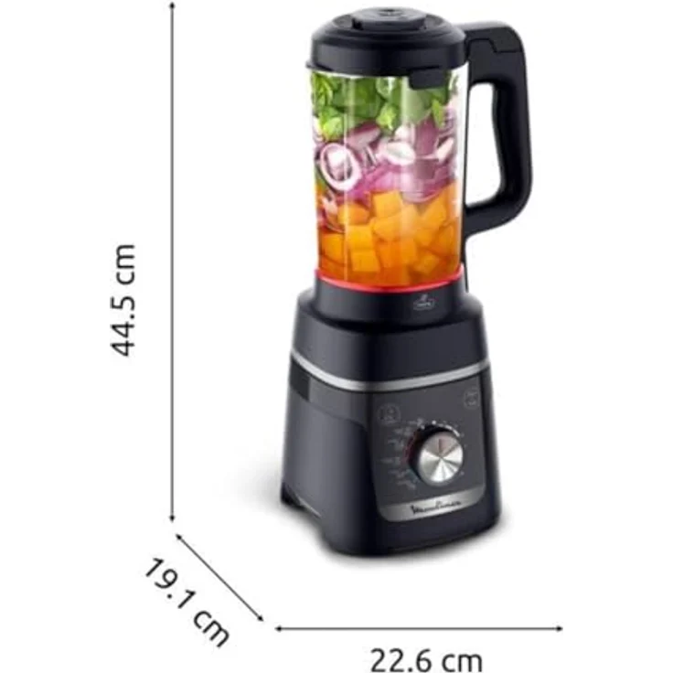 Moulinex Blendforce Cook, Standmixer mit Kochen, 5 automatische Programme, 6 Geschwindigkeiten + Pulse, Black Night, LM5768F0 – Bild 3
