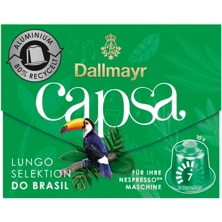 Dallmayr Capsa Lungo Selektion Karibik, Nespresso Kompatibel, Kaffeekapsel, Röstkaffee, Kaffee, 10 Kapseln, 56 g – Bild 3