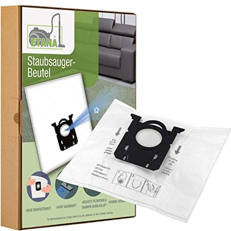 Etana 10x Staubsauger-Beutel, kompatibel mit Electrolux Oxygen + Plus Z7323, mehrlagiges Mikrovlies für optimale Filtration, inklusive 1 Mikrofilter