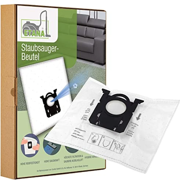 Etana 10x Staubsauger-Beutel, kompatibel mit Electrolux Oxygen + Plus Z7323, mehrlagiges Mikrovlies für optimale Filtration, inklusive 1 Mikrofilter – Bild 1