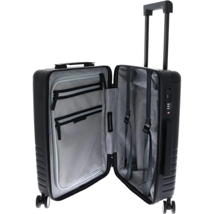 Kapten & Son Heathrow Kabinentrolley, 4 Rollen, 55 cm, Schwarz, 100% Polycarbonat – Bild 6