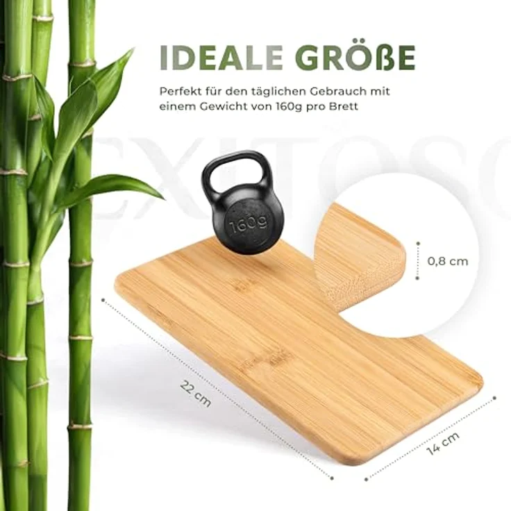 Exitoso® Schneidebretter 6er-Set aus Bambus - 22 x 14 cm - Langlebig und umweltfreundlich - Antibakteriell - Vielseitig einsetzbar – Bild 3