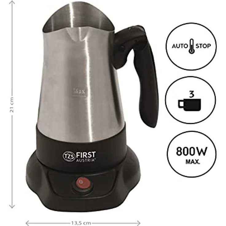 TZS FIRST AUSTRIA Elektrischer Kaffeekocher Türkische Kaffeemaschine 800W – Bild 4