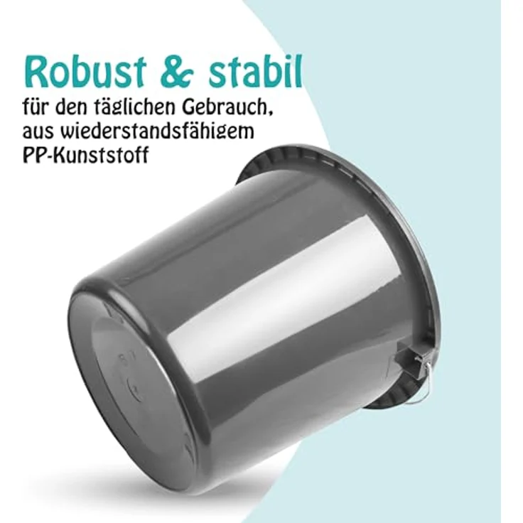 ProHome Putzeimer Kunststoff mit Metallbügel, 10 Liter, BPA-frei, stapelbar, in Blau oder Anthrazit, Made in EU – Bild 5