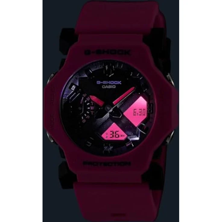 Casio Watch GA-2300-4AER, Analog-Digital-Uhr mit Kalenderfunktion und rosa Kunststoff Band – Bild 5