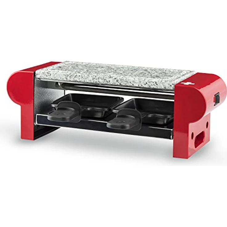 H.Koenig RP2 Raclette-Gerät - 2 Personen - mit Steingrill - 350 W - rot – Bild 2