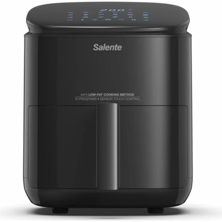 SALENTE AirFit, Heißluftfritteuse mit 12 Programmen, 3,5 L, 1500 W, 30-200 °C, antihaftbeschichtet, spülmaschinenfest (Schwarz) – Bild 2