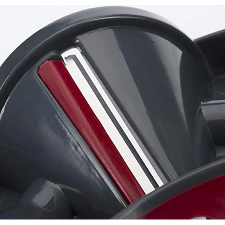 Westmark Gemüse-Spiralschneider Hand, mit 3 Schneidkegeln und Restehalter, Rostfreier Edelstahl/Kunststoff, Triolo, Anthrazit/Rot, 11652260 – Bild 3