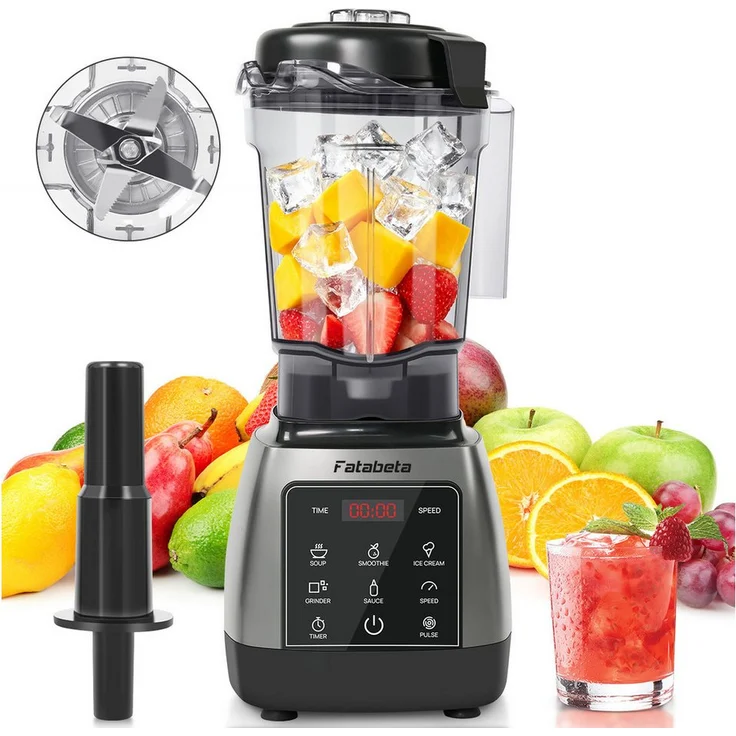 7MAGIC HS200G Standmixer Touchscreen, 2000W Multifunktionsmixer mit 9 Gang und Auto Programm, Schwarz